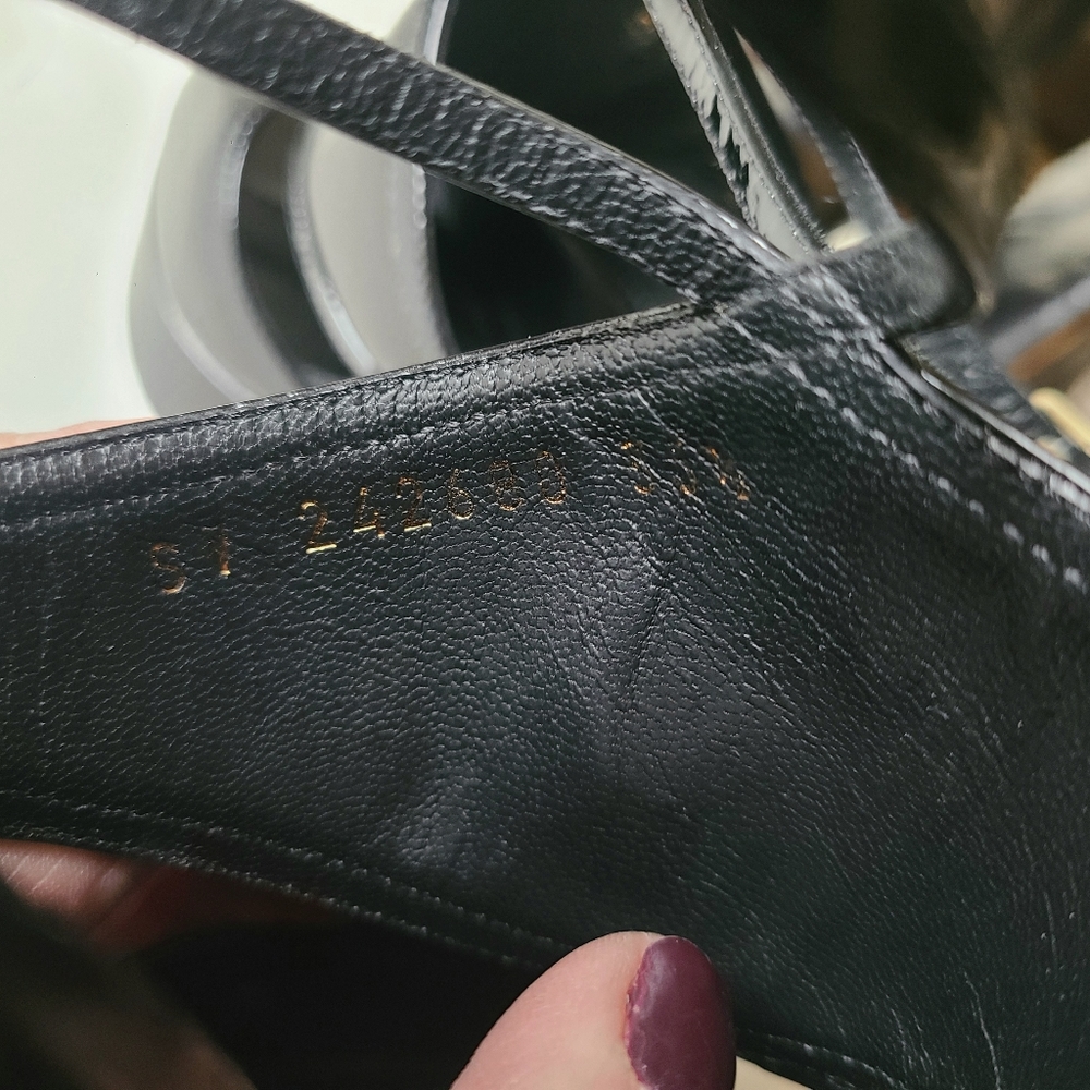 VTG Yves SAINT LAURENT *RARE* Platform Patent & Leather Ankle Strap Peep 36.5 - Picture 7 of 15